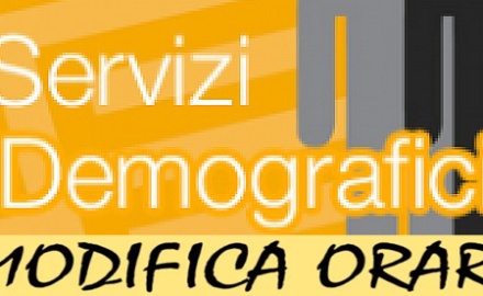 Visualizza la notizia: Modifica orario di apertura al pubblico Servizio Demografico Visualizza la notizia: Modifica orario di apertura al pubblico Servizio Demografico