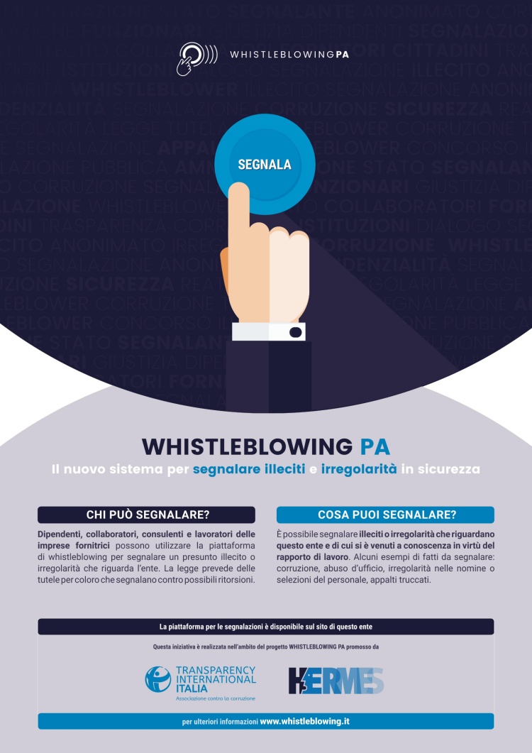 Attivazione del servizio di segnalazione di illeciti-whistleblowing