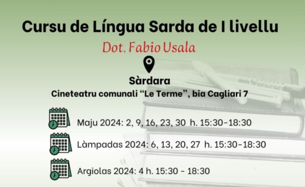 Visualizza la notizia: Comune di Sardara. Sono aperte le iscrizioni al Corso di Lingua Sarda di 1° livello.