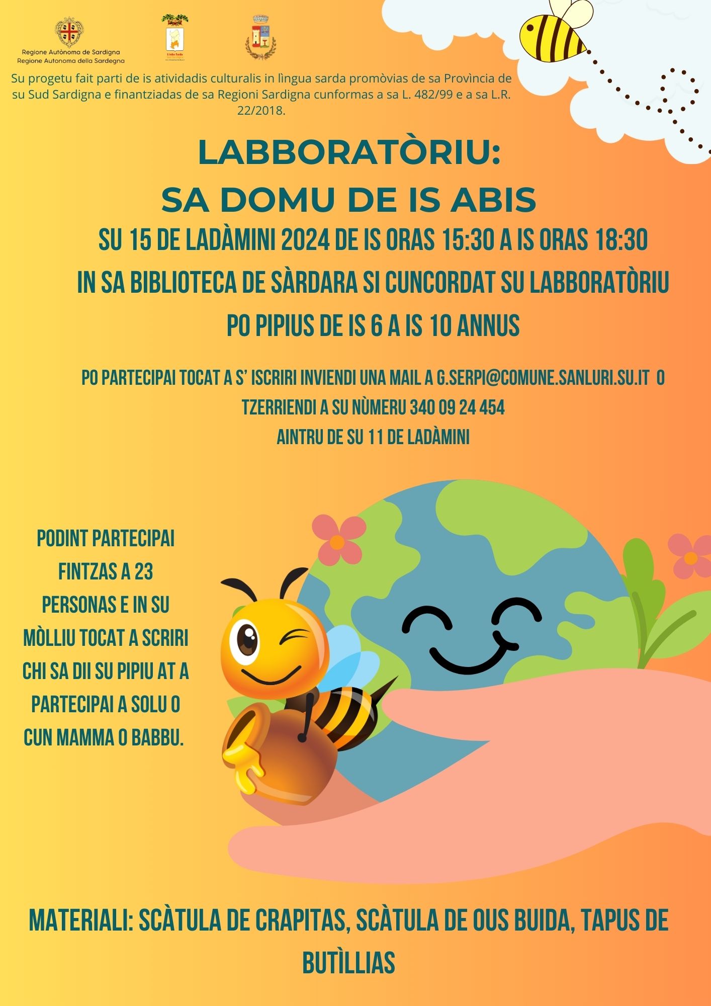 Visualizza la notizia: Sàrdara.Labboratòriu in lìngua sarda: "Sa domu de is abis". Visualizza la notizia: Sàrdara.Labboratòriu in lìngua sarda: "Sa domu de is abis".