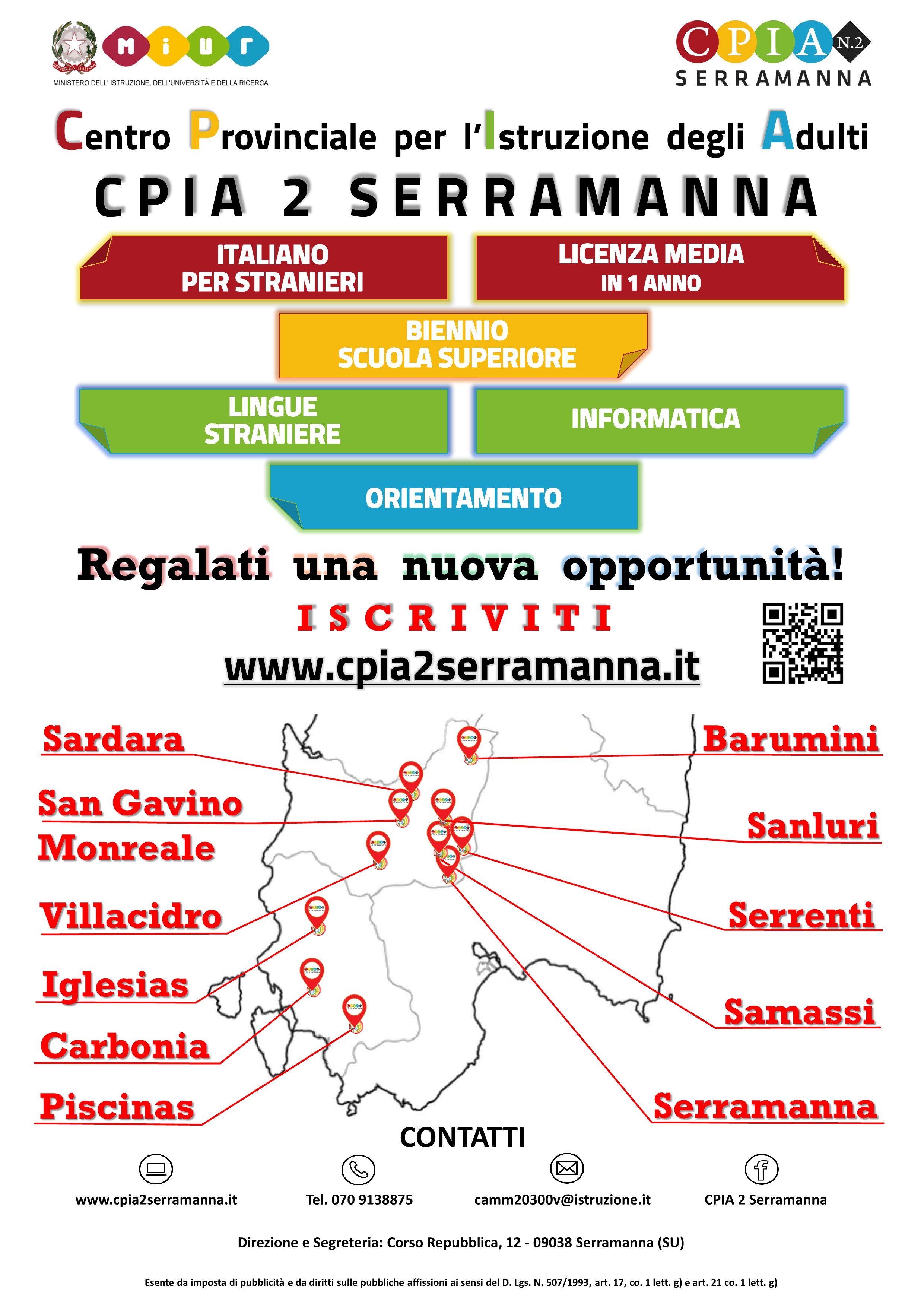 Visualizza la notizia: Sono aperte le iscrizioni del CPIA 2 Serramanna per l'anno scolastico 2021/2022