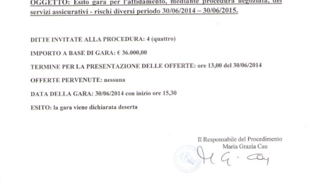 Visualizza la notizia: Esito gara per l'affidamento, mediante procedura negoziata, dei servizi assicurativi. Visualizza la notizia: Esito gara per l'affidamento, mediante procedura negoziata, dei servizi assicurativi.
