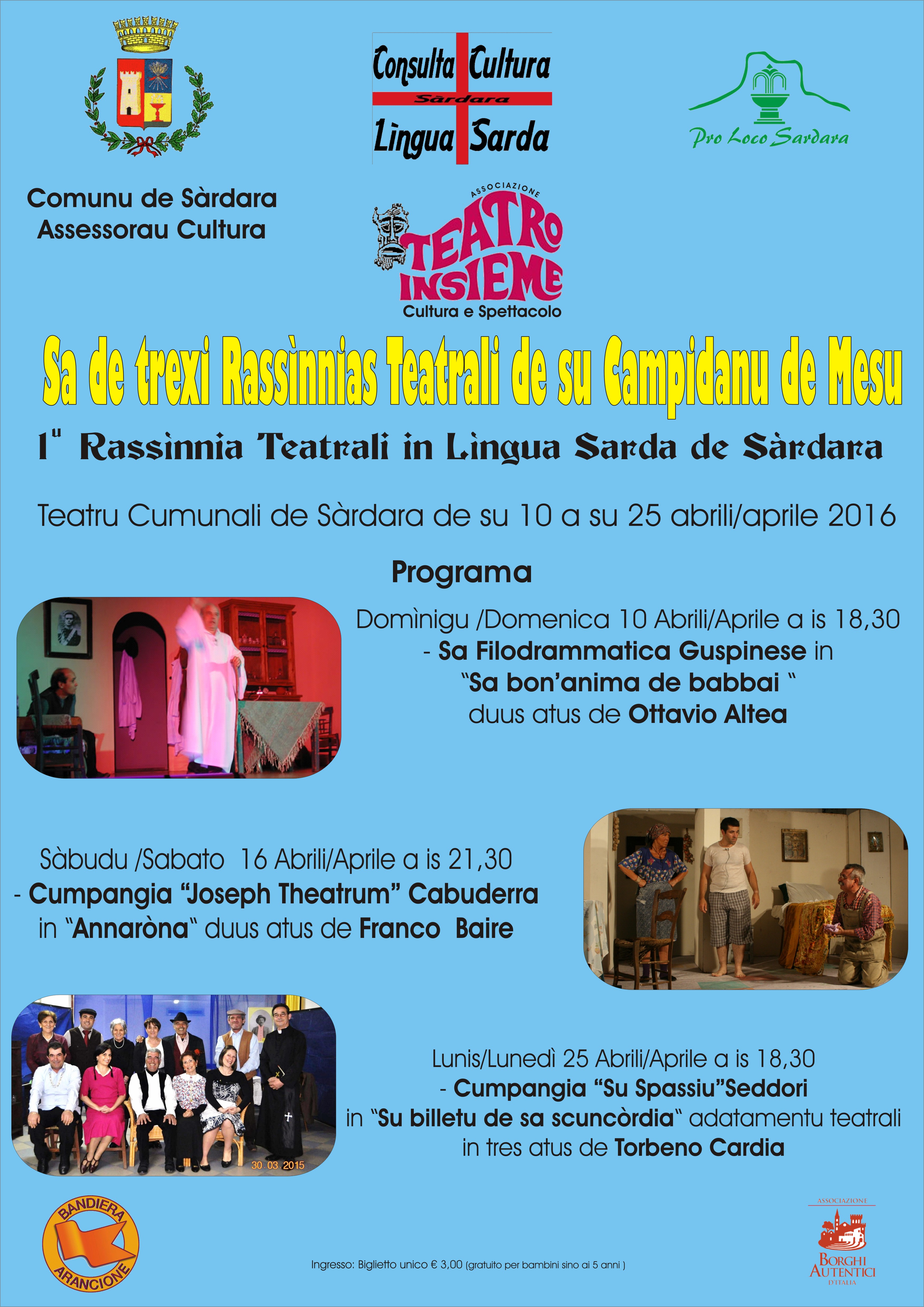 Visualizza la notizia: Sa de trexi Rassìnnias Teatrali de su Campidanu de Mesu Visualizza la notizia: Sa de trexi Rassìnnias Teatrali de su Campidanu de Mesu