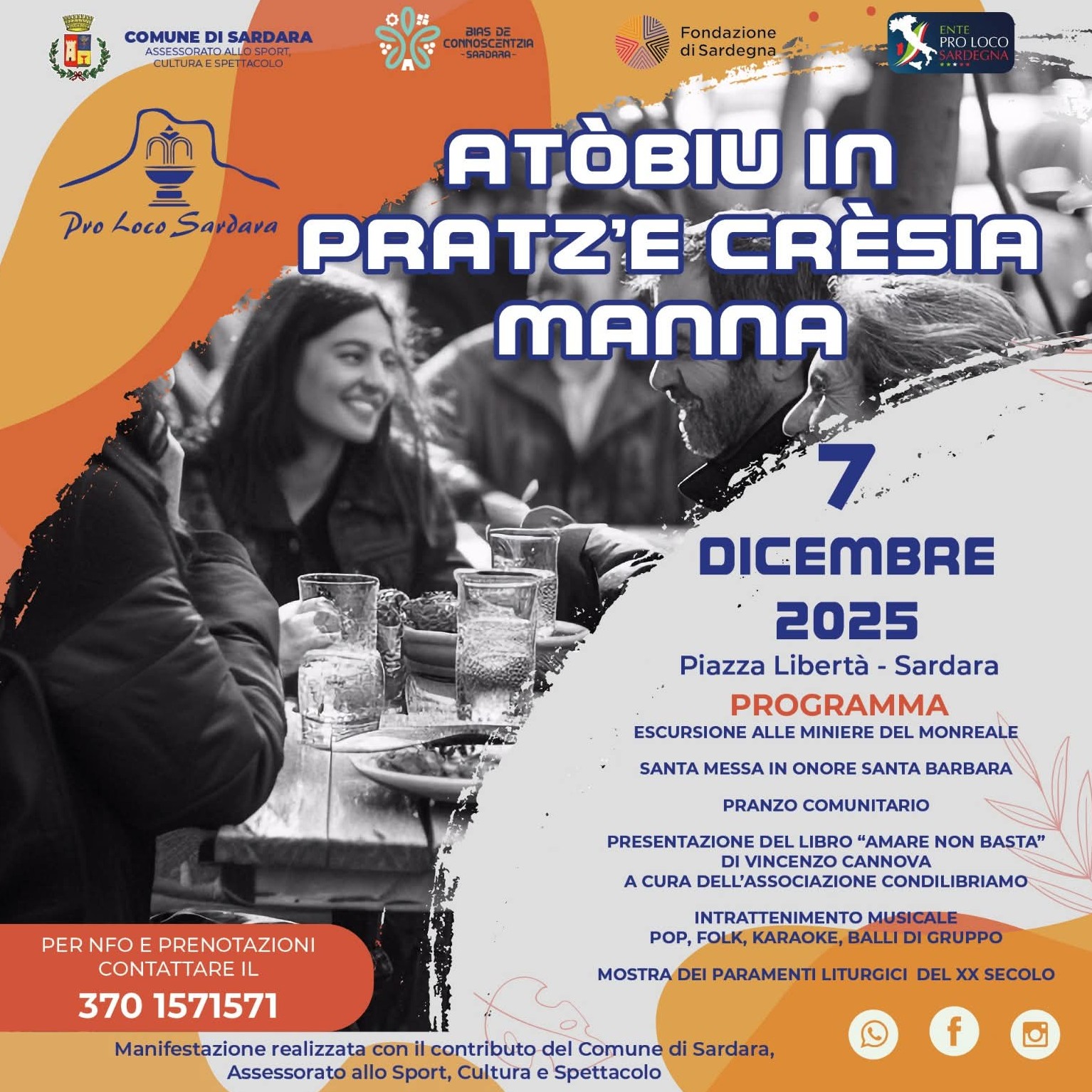 Visualizza la notizia: Atòbiu in Pratz'e Crèsia Manna- 7 Dicembre Piazza Libertà