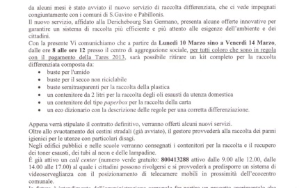 Visualizza la notizia: R.S.U. - Ritiro Kit completo per la raccolta differenziata Visualizza la notizia: R.S.U. - Ritiro Kit completo per la raccolta differenziata