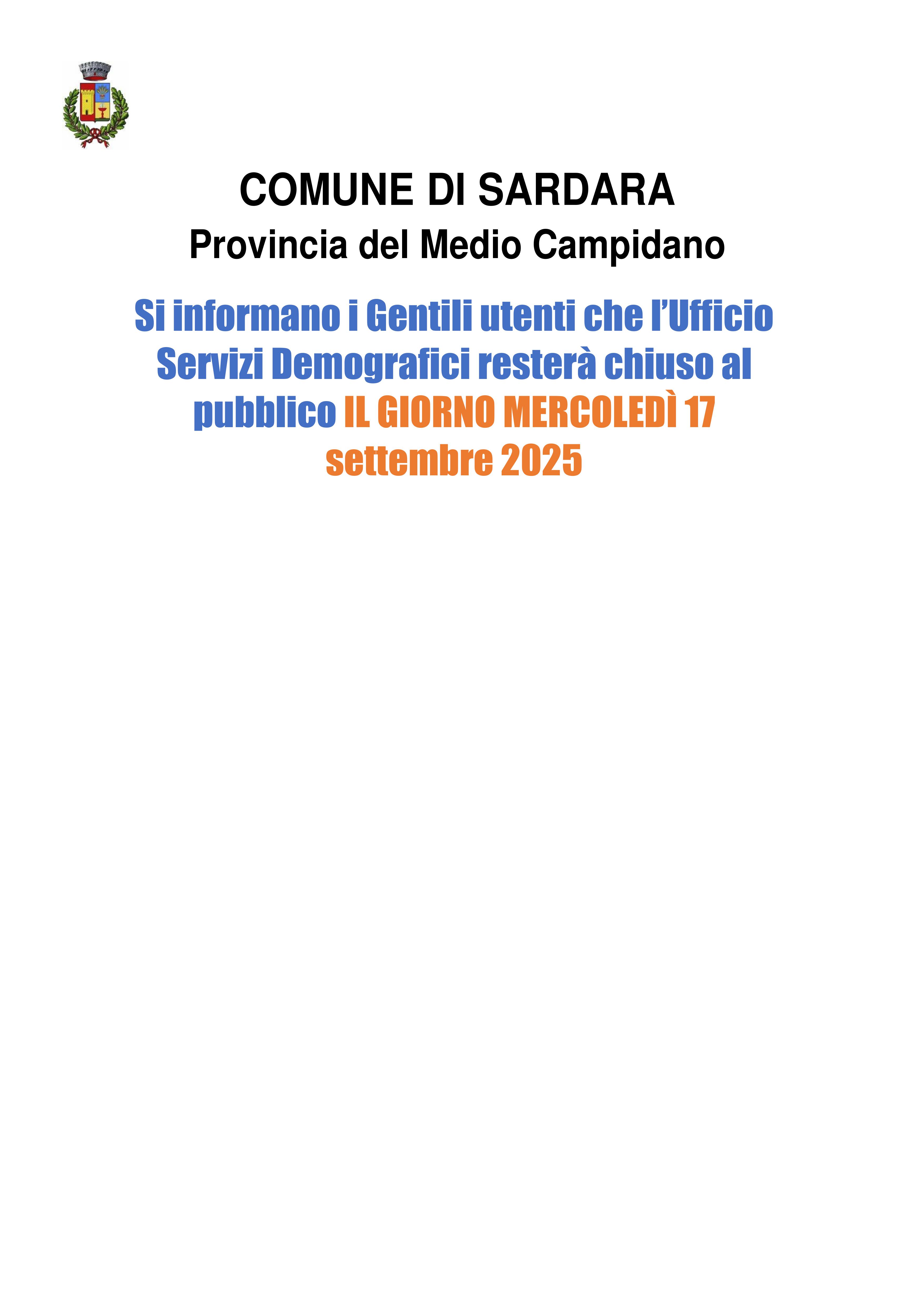 Visualizza la notizia: Chiusura Ufficio