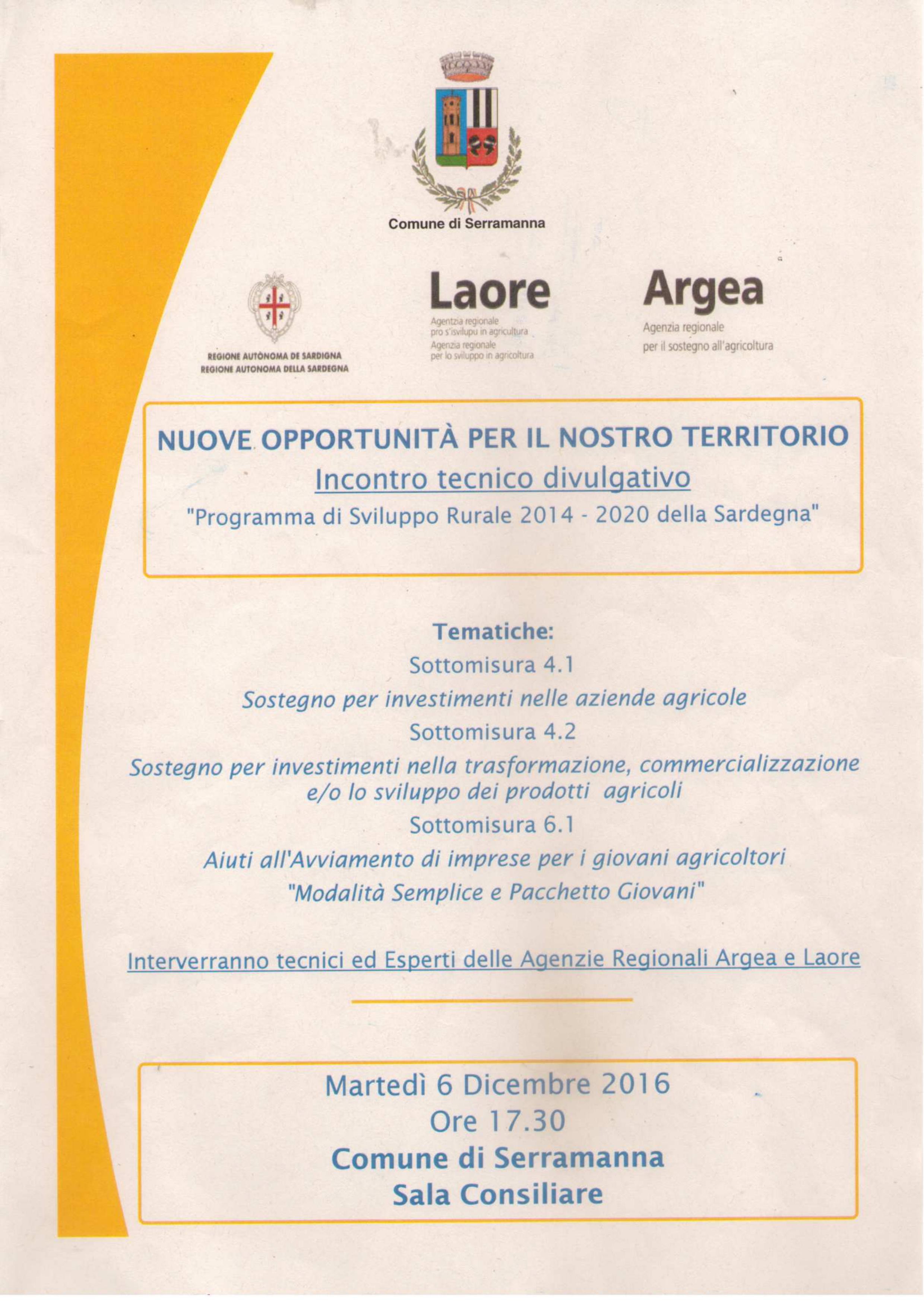 Visualizza la notizia: Nuove Opportunità per il nostro territorio - Incontro tecnico divulgativo