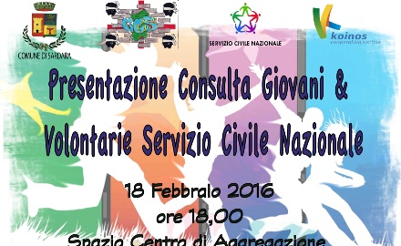 Visualizza la notizia: Presentazione Consulta Giovani & Volontarie Servizio Civile Nazionale Visualizza la notizia: Presentazione Consulta Giovani & Volontarie Servizio Civile Nazionale