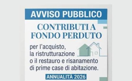 Visualizza la notizia: L.R. 9 marzo 2022, n. 3, articolo 13, comma 2, lett. b), - Annualità 2026 - BANDO PUBBLICO Visualizza la notizia: L.R. 9 marzo 2022, n. 3, articolo 13, comma 2, lett. b), - Annualità 2026 - BANDO PUBBLICO