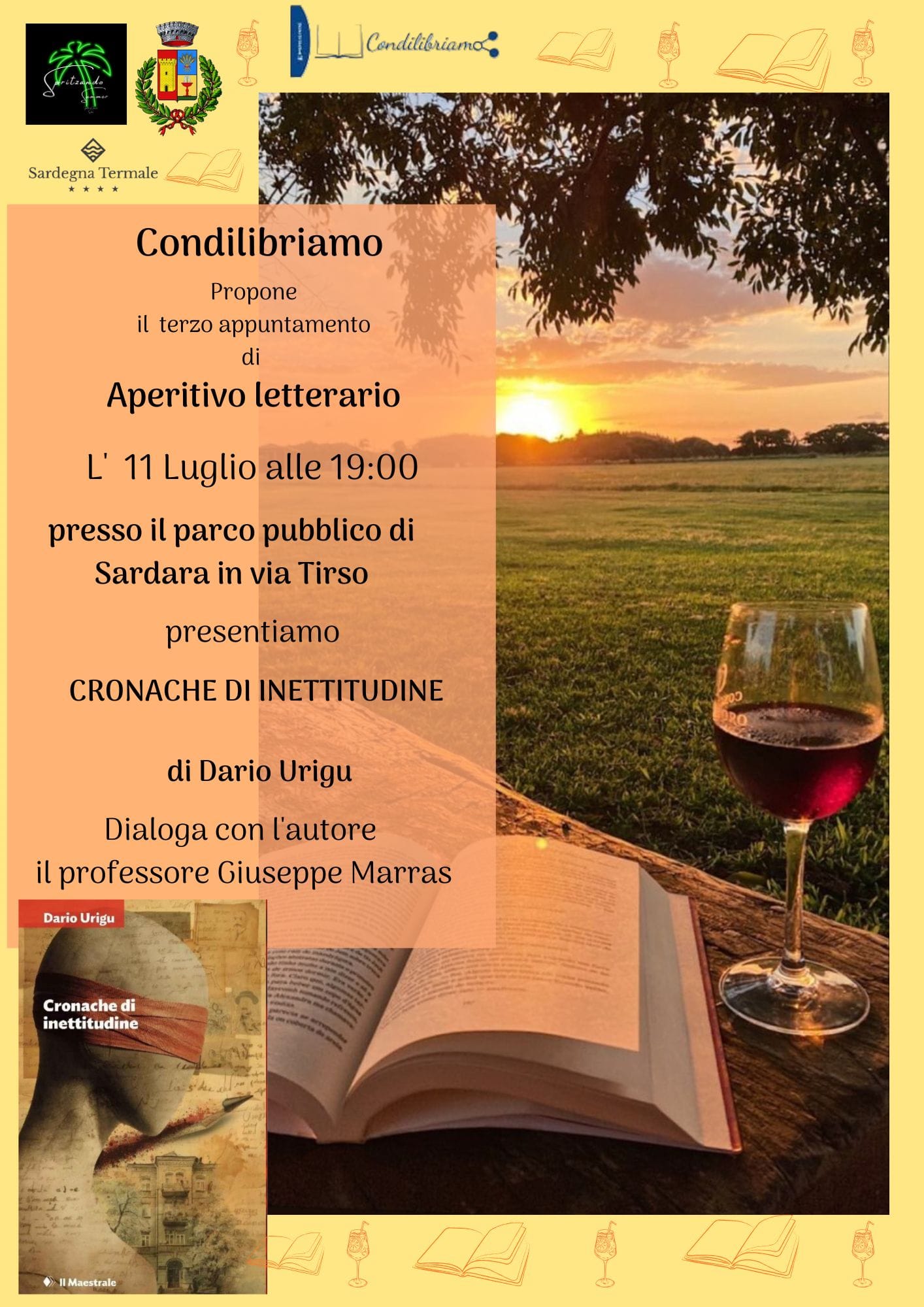Visualizza la notizia: Condilibriamo propone il terzo appuntamento di Aperitivo letterario "Cronache di Inettitudine" di Dario Urigu