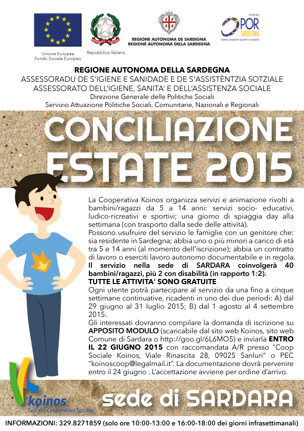 Visualizza la notizia: Accesso ai servizi socio-educativi, ludico-ricreativi e ai servizi outdoor - Conciliazione: Estate 2015 